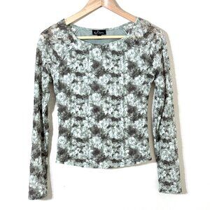 Vtg Y2K Self Esteem Crinkle Lace Top Stretch Grunge Textured Forest Fairy Grunge